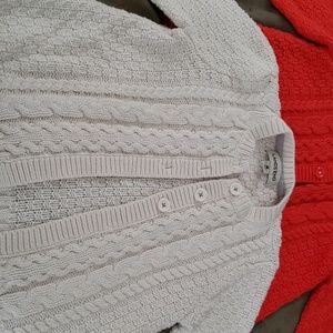 2 Lands End Sweaters three button up size medium